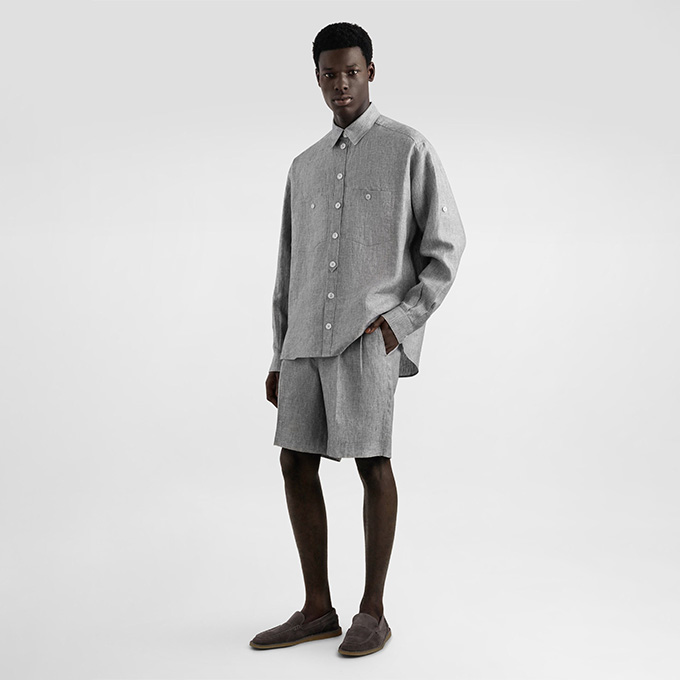 dolce & gabbana linen button-down shirt